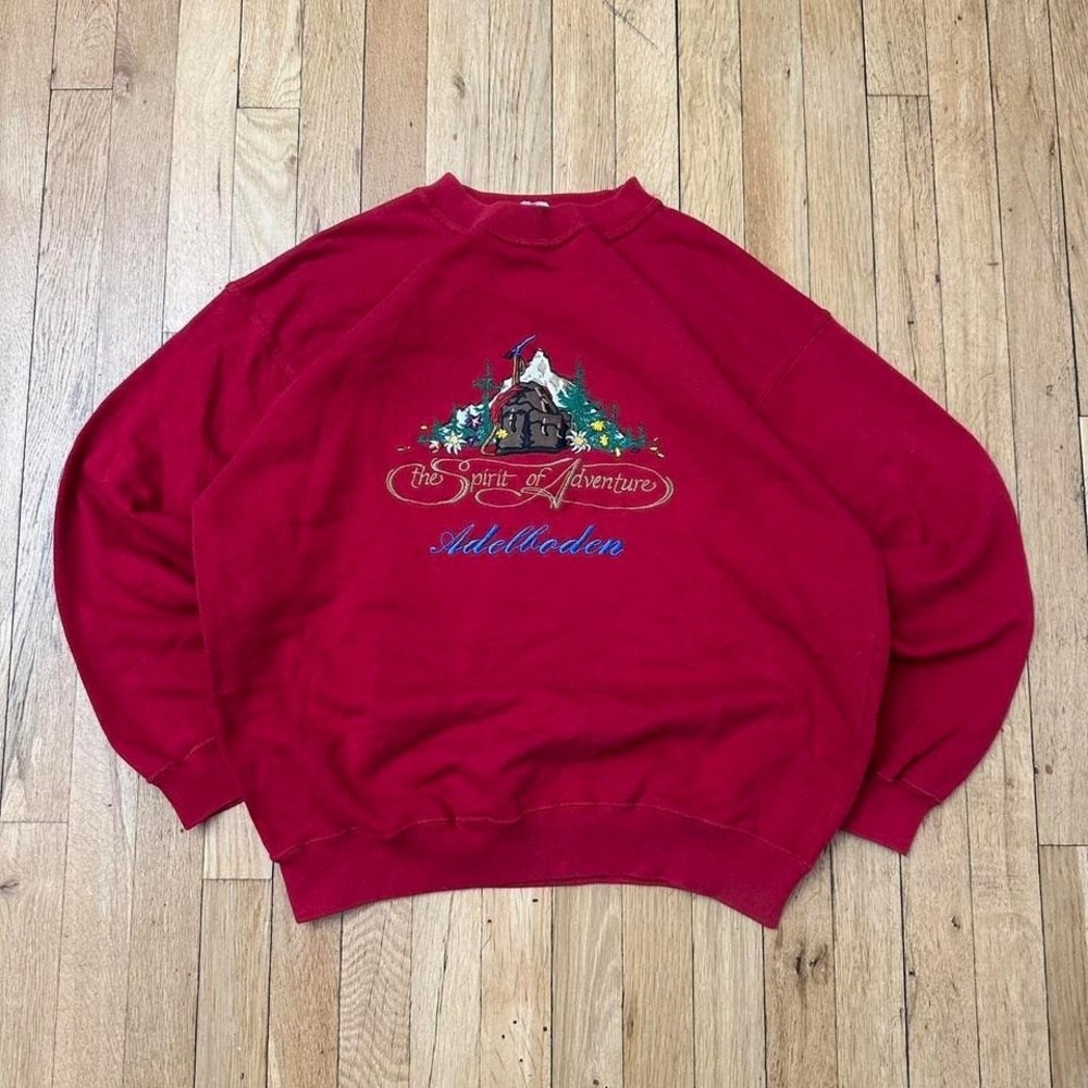 Vintage 90s Christmas embroidered sweatshirt‎